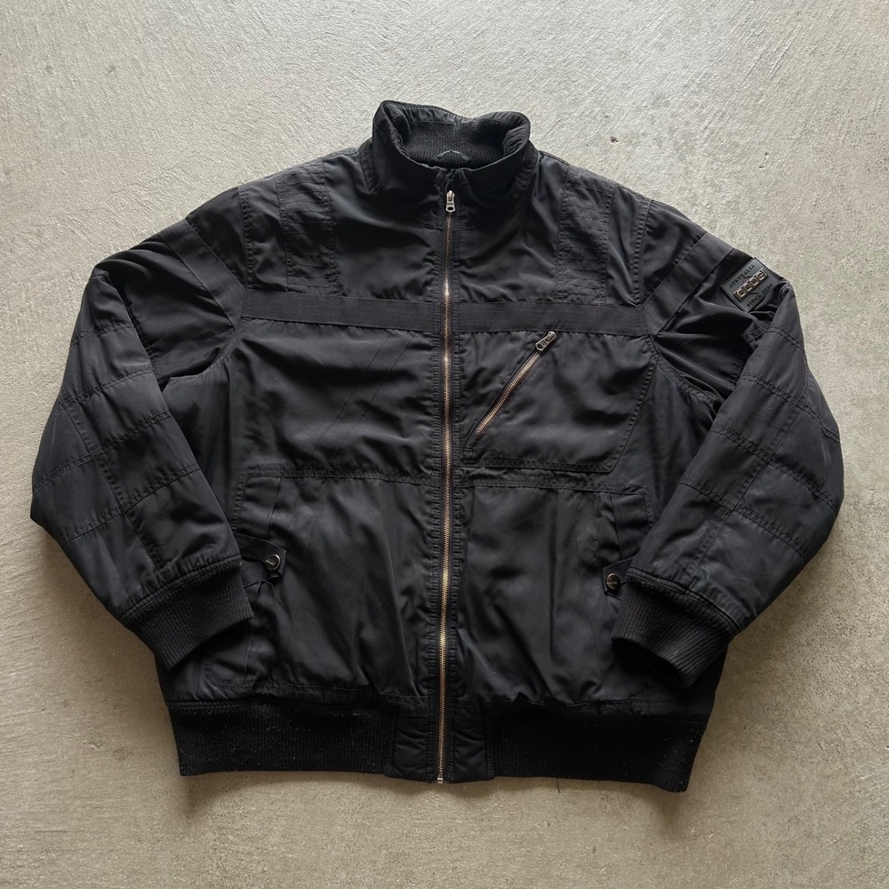 Vintage COOGI Flight Jacket Size 2XL Black Y2K Full Zip Bomber Australia